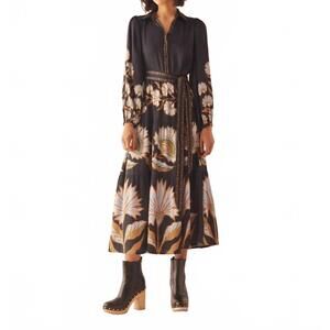 NEW OMIKA emery maxi dress in mattia obsidian